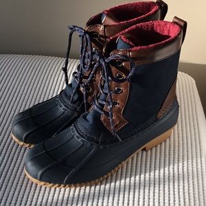 Tommy Hilfiger Lace Up Navy Boots Size10